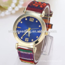 2015 new design blue red gold face fashion lady watch